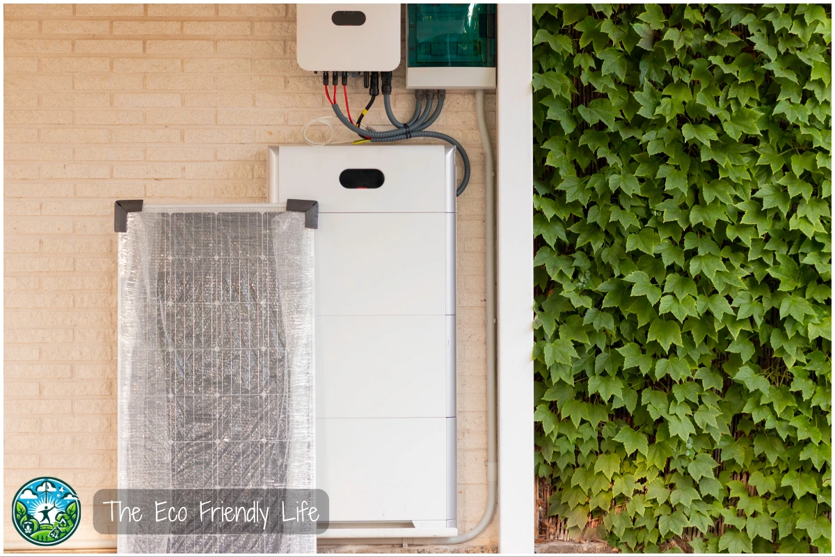 An Image Showing An Electrical System For Solar Energy Installation With Solar Panel, Battery And Inverter