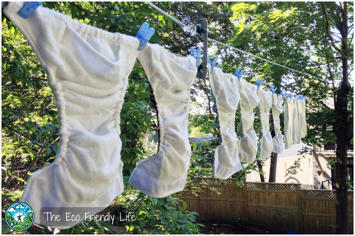 An Image Showing Cloth Diapers Drying On A Line