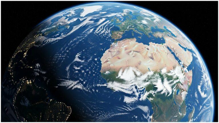 A high-resolution image of planet Earth from space, showing the continents of Africa and Europe, symbolizing the global importance of understanding key environmental terms related to sustainability, conservation, and climate action.​